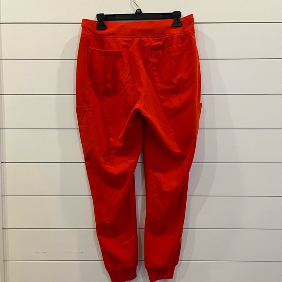 Mandala Bold Orange Jogger Scrub Pants with Drawstring Waist - Picture 2 of 4